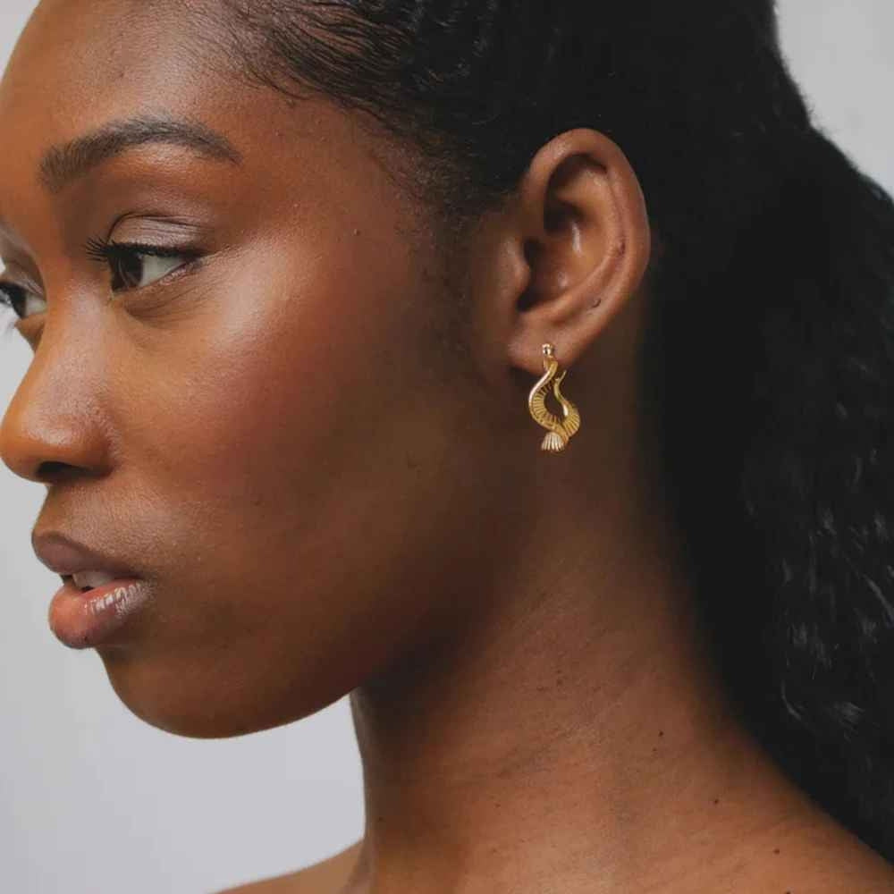 Golden Ripple Hoops