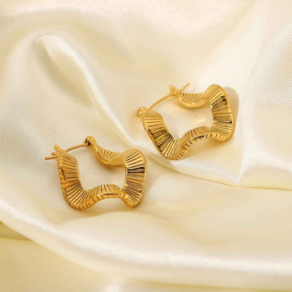 Golden Ripple Hoops
