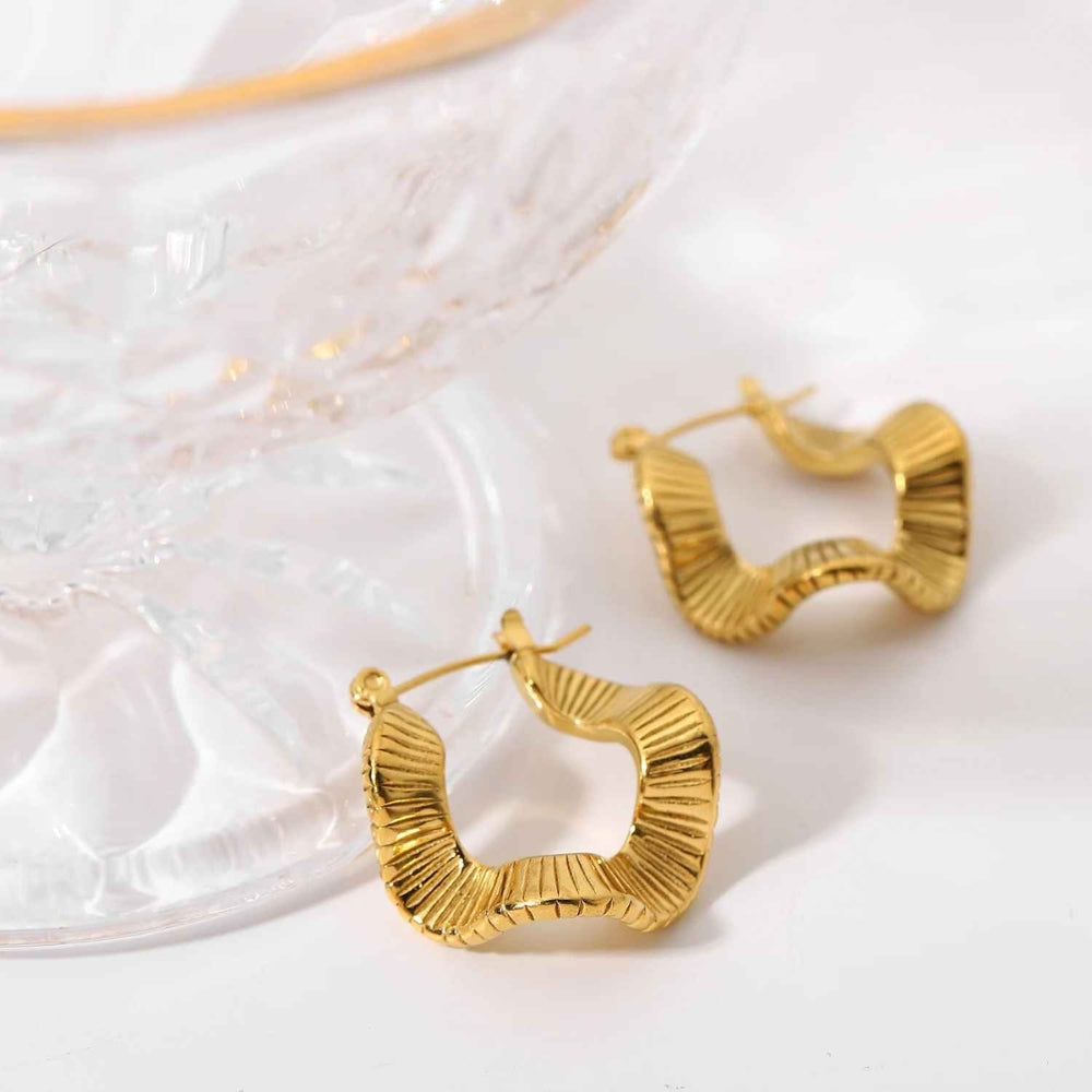 Golden Ripple Hoops