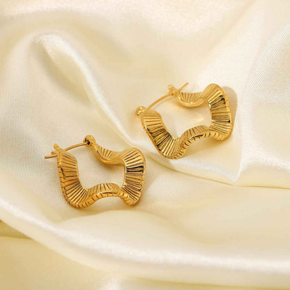 Golden Ripple Hoops