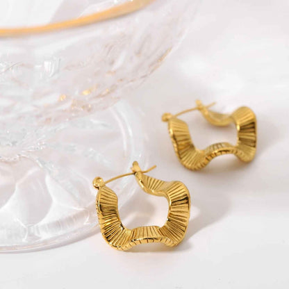 Golden Ripple Hoops