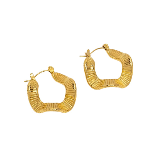 Golden Ripple Hoops